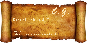 Orendt Gergő névjegykártya